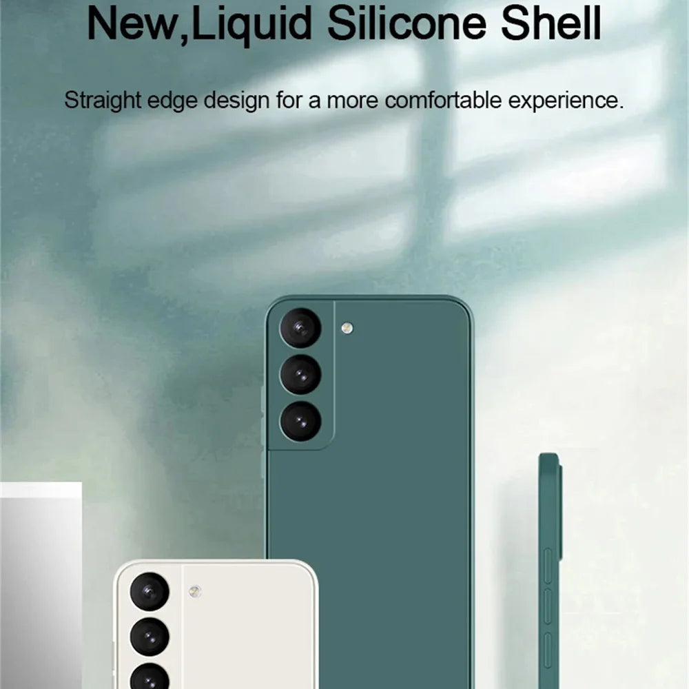 luxury Liquid Silicone Case for Samsung S25 S24 Galaxy S20 S21 S22 S23 FE Plus Note10 20 A52 A31 A41 A71 A51 A72 A70 A50 Coque