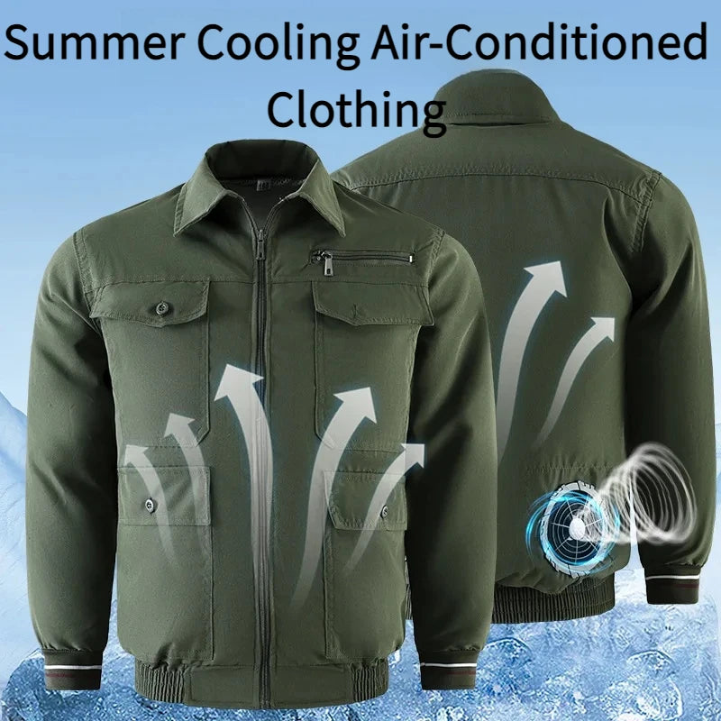 Summer Cooling Air Conditioning Clothes Men's Refrigeration Cooling Clothes with Fan Tooling Camouflage Clothing Construction Si