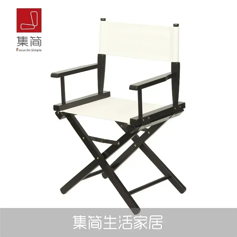 Versatile Solid Wood Director Chair Folding Canvas High Stool Multipurpose Office Chair Makeup Chair Portable Seat Comfortable