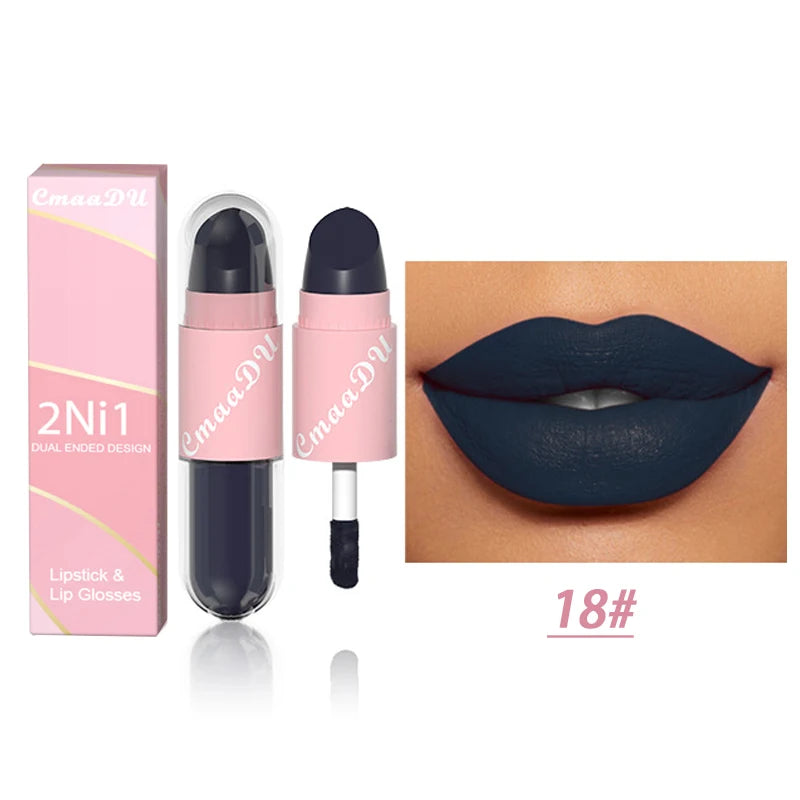 2 in 1 Matte Lipstick Liquid 18 Colors