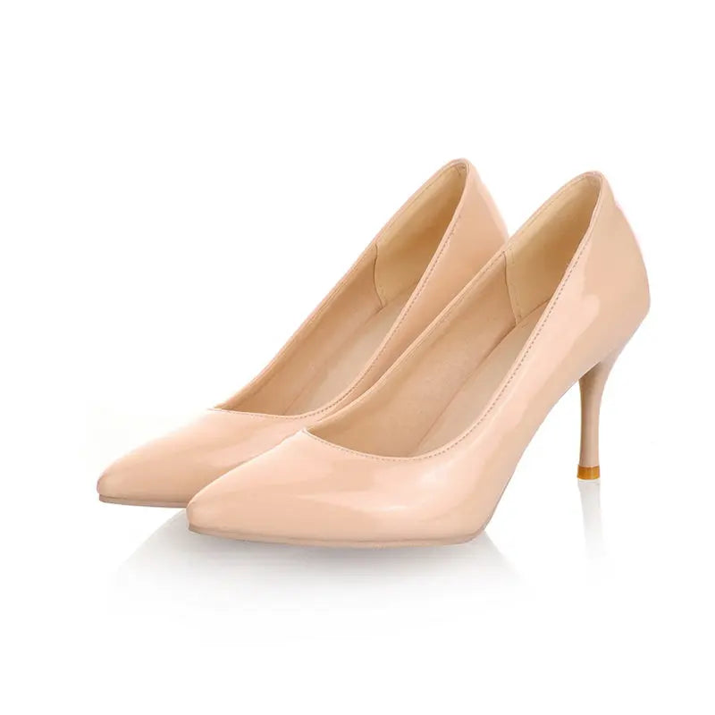 Fashion High Heels Women Pumps Shoes Large Size 45 47 Classic White Red Nude Pink Heeled Sexy Prom OL Office Wedding Shoes Lady