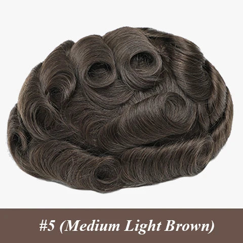 Permier Male Hair Prosthesis Ultra-Thin 0.03mm Skin Wigs for men 6" Men's capillary prothesis Toupee 100% Human Hair Men's Wig
