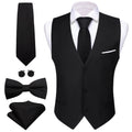 Elegant Vest for Men Pink Solid Satin Waistcoat Tie Bowtie Hanky Set Sleeveless Jacket Wedding Formal Male Gilet Suit Barry Wang