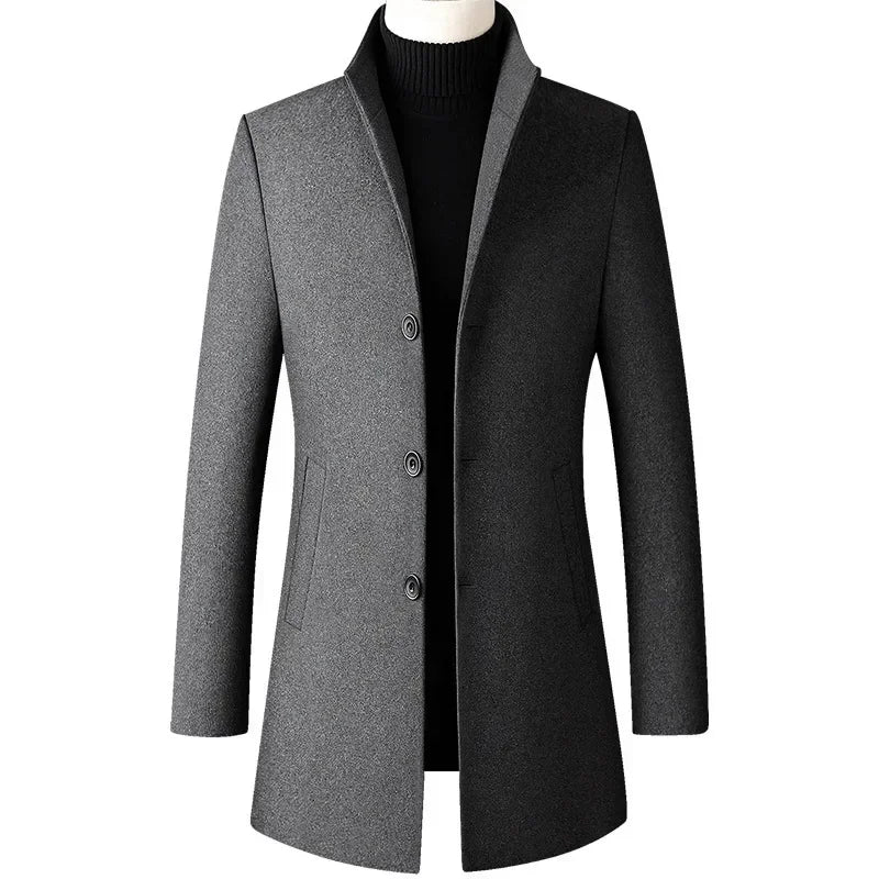 TFETTERS Brand Trench Coat Korean Fashion Business Casual Stand Collar Long Jackets for Men 2025 Autumn Windbreaker Winter Coats