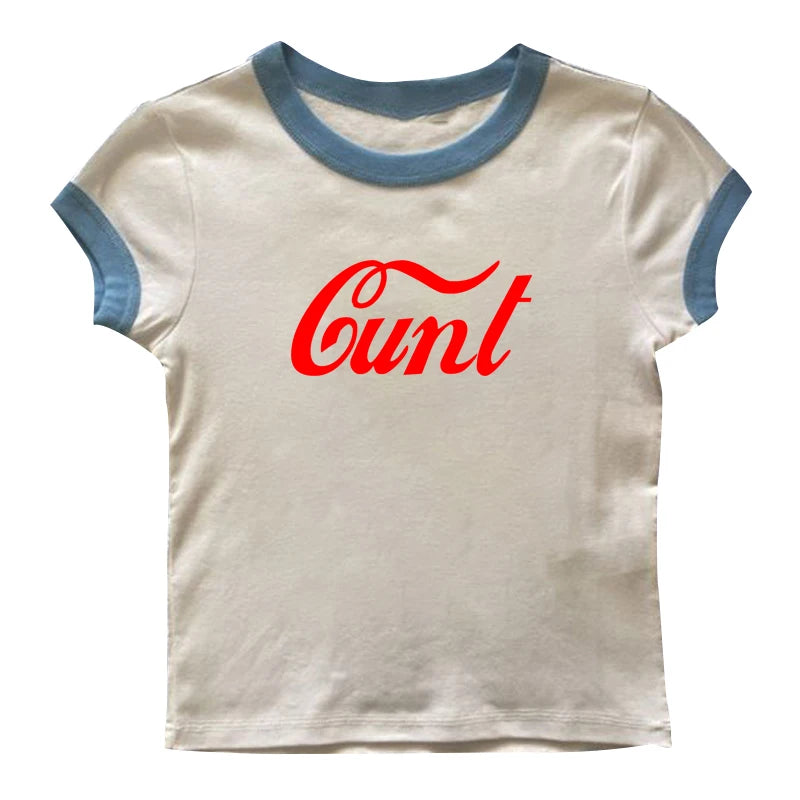 Y2k Crop Top Splice Design Letters Punk