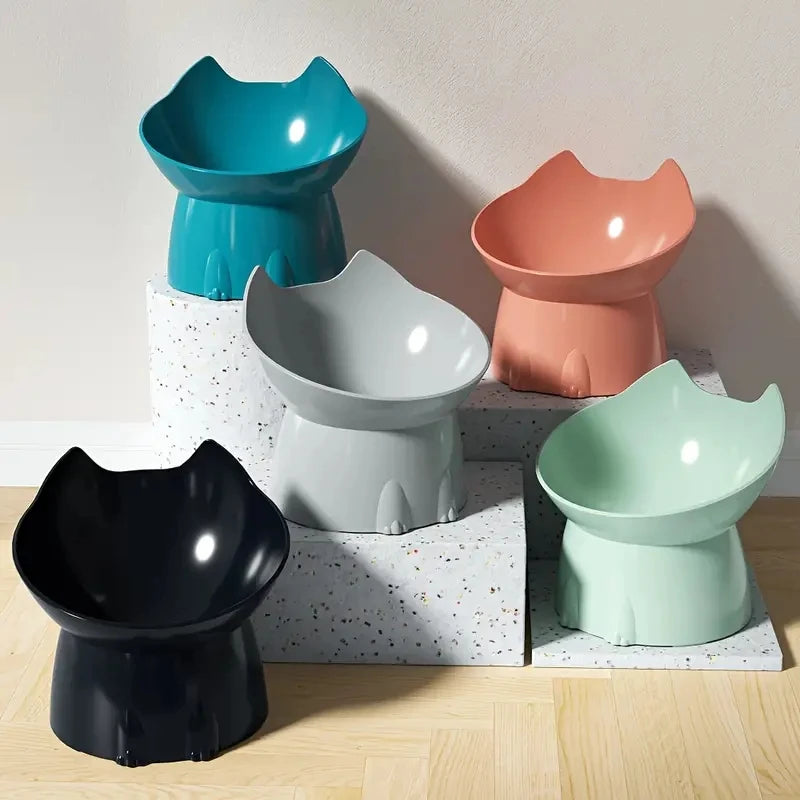 Elevated Cat Bowl Anti-Tip Raised Feeding Dish