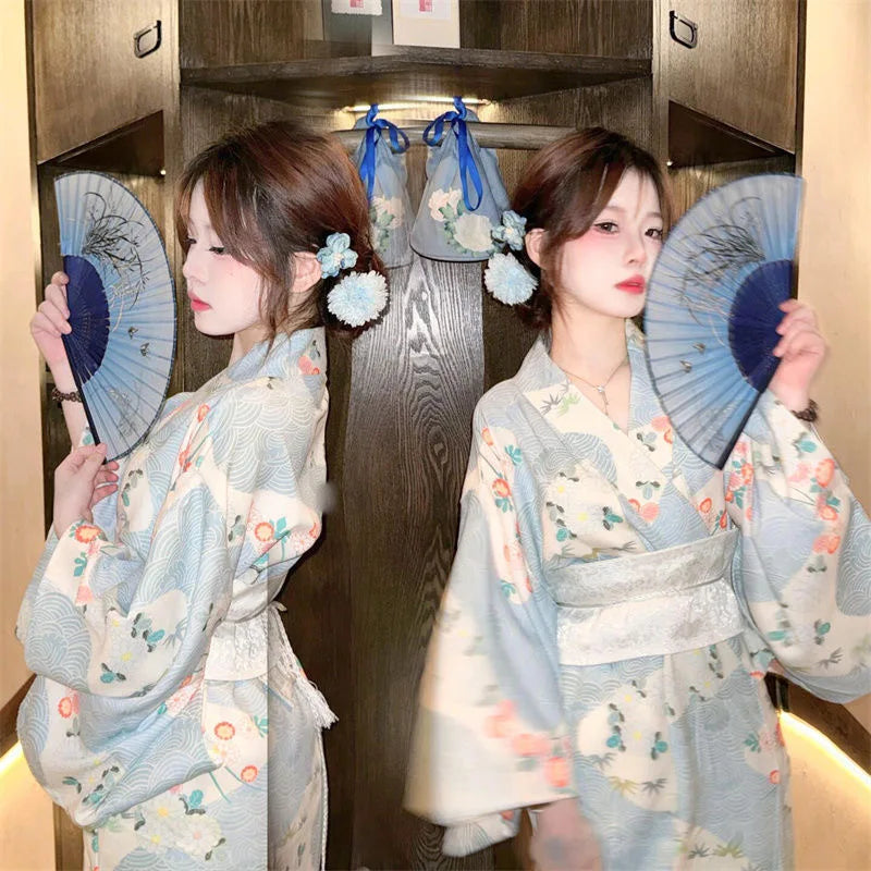 Kimono Women Japanese Traditional Yukata Haori Kimonos Cosplay Blouse Gown Female Summer Fashion Photography Clothes Party Dress