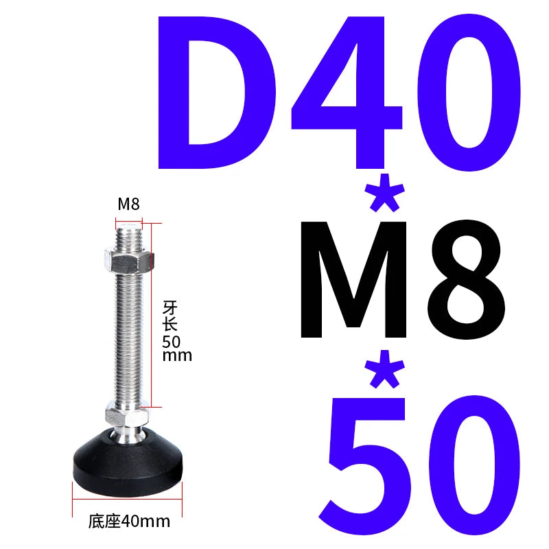 4pcs Adjustable Lathe Leg Thread Type Adjustable Levelling Feet Swivel Base Articulating Leveling legs Furniture Glide Pad