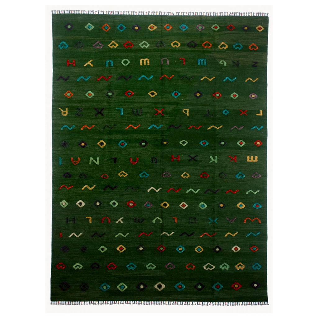 Berjista-Seaweed-Green-Kilim-Rug