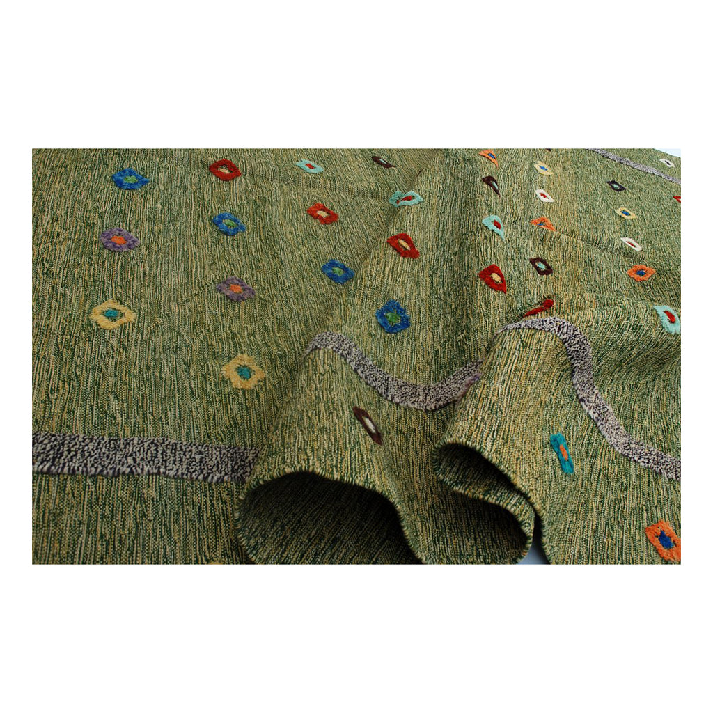 Soumak-Thatch-Green-Kilim-Rug