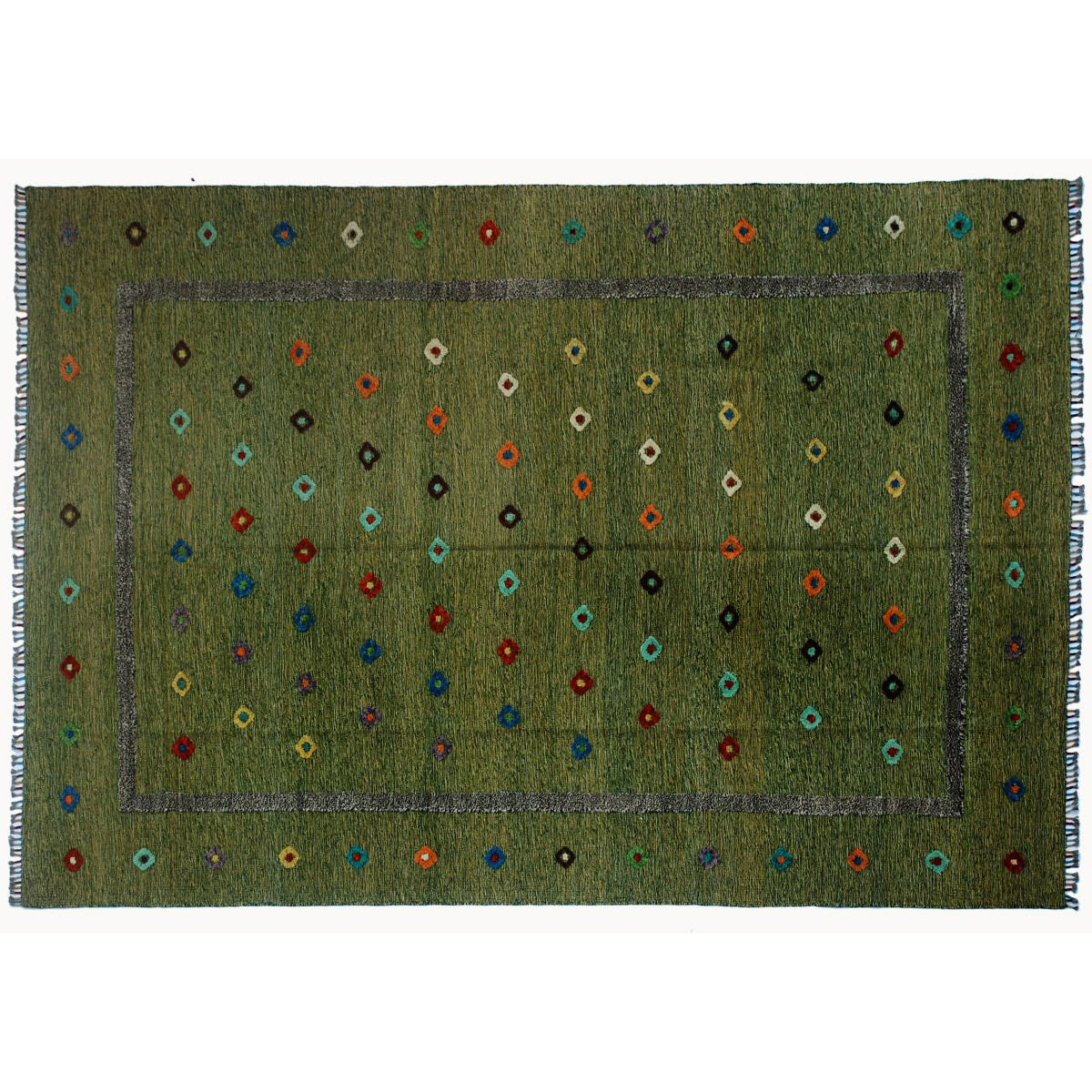 Soumak-Thatch-Green-Kilim-Rug