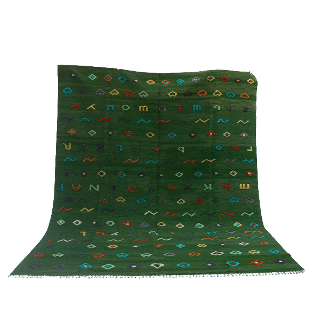Berjista-Seaweed-Green-Kilim-Rug