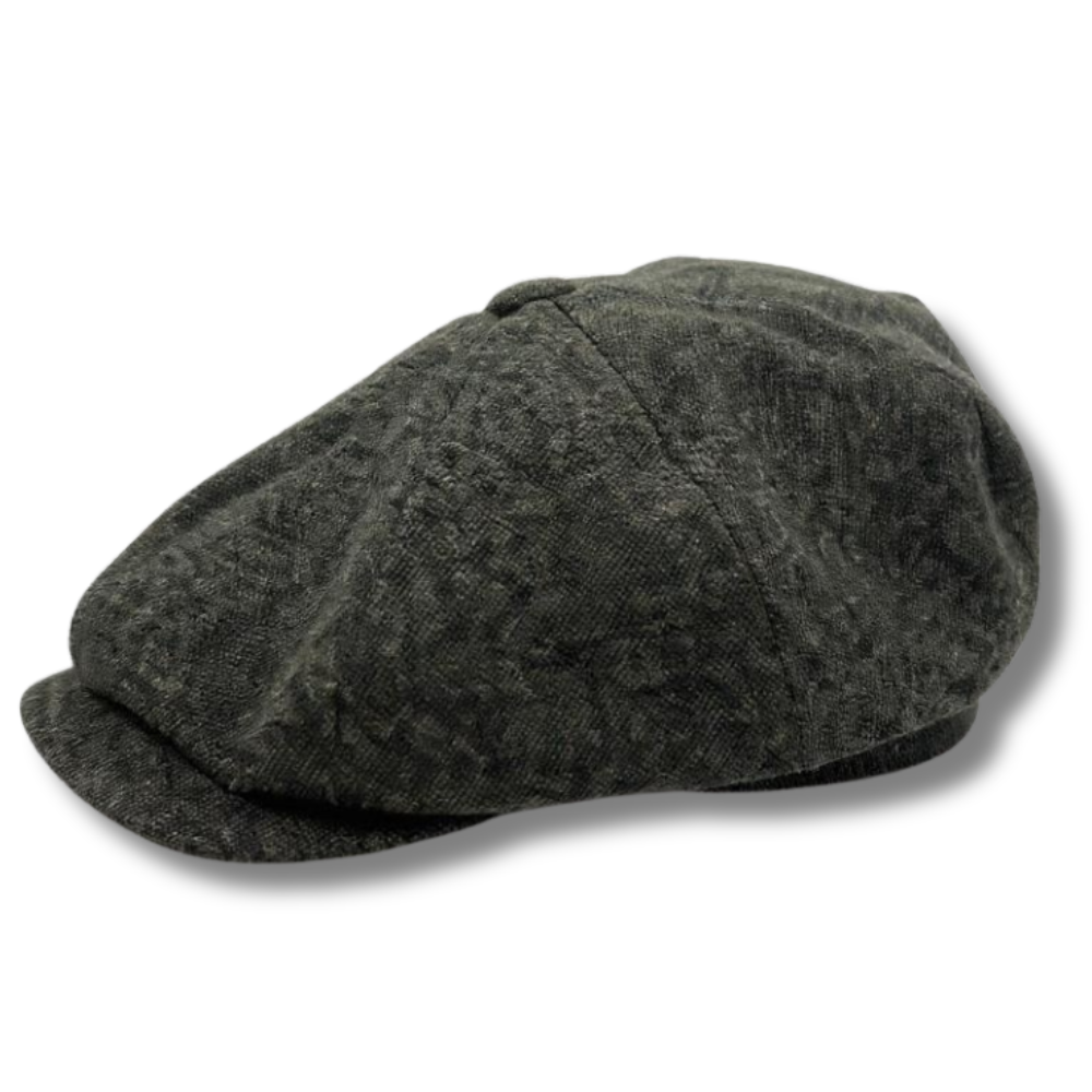 Wool Tweed Newsboy Hat Hunter Green