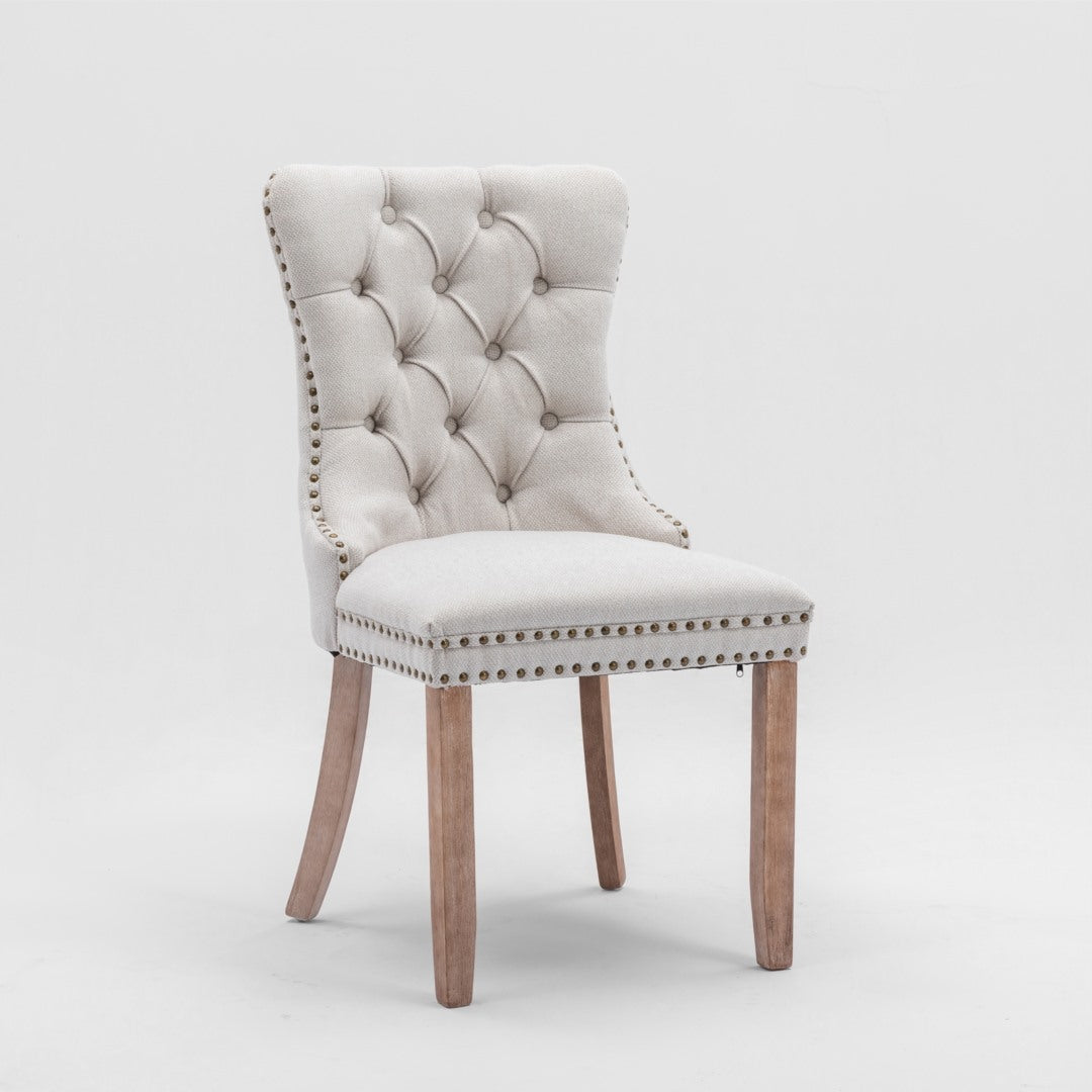 AADEN Button-Tufted Upholstered Dining Chair - Beige