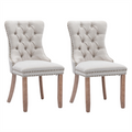 AADEN Button-Tufted Upholstered Dining Chair - Beige