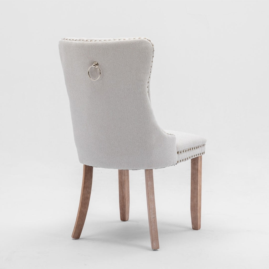 AADEN Button-Tufted Upholstered Dining Chair - Beige
