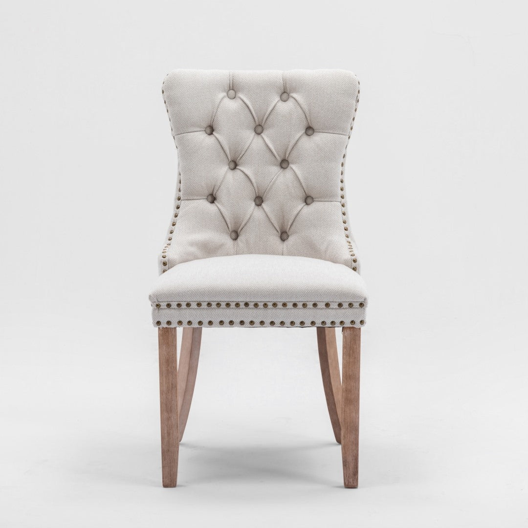 AADEN Button-Tufted Upholstered Dining Chair - Beige