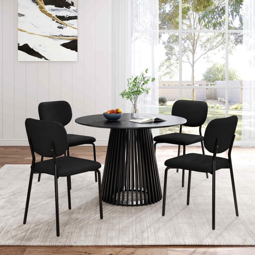 NNEDSZ Charcoal Charm Armless Dining Chair Duo