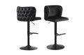 Lara Tufted Swivel Bar Stools Black