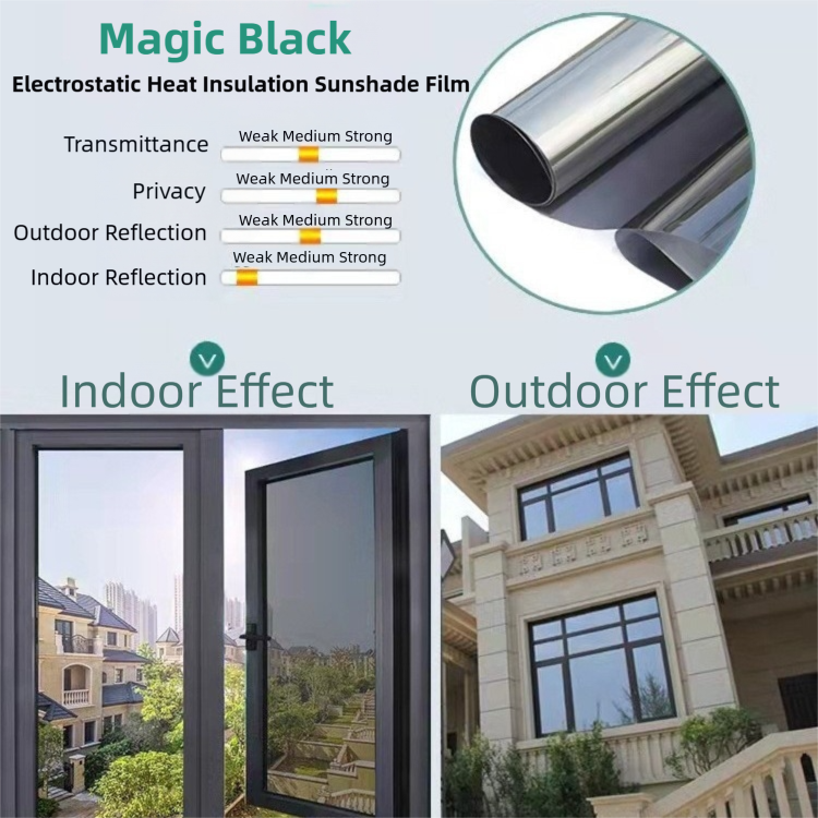 Black Privacy Window Film UPF 50+ 50cm x 2m