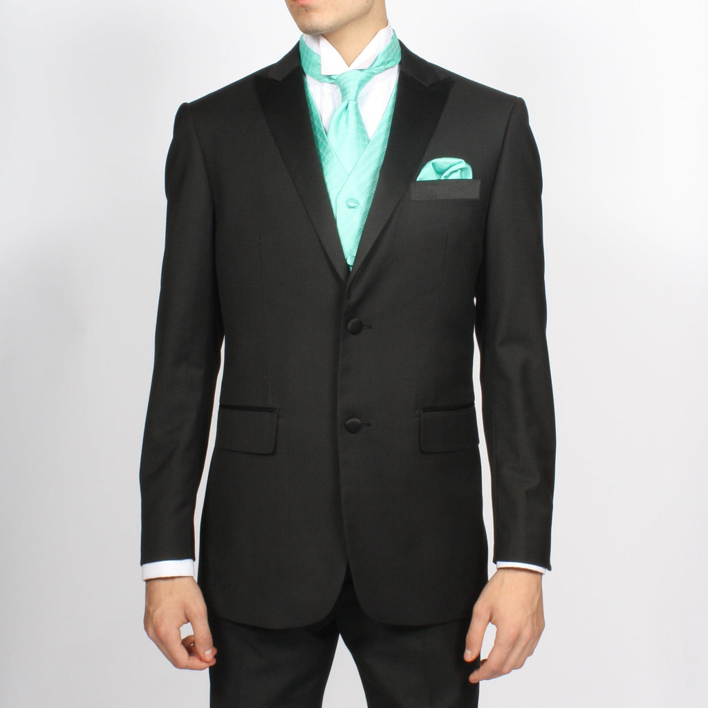 Ferrecci Mens PV300 - Light Turquoise with Light Turquoise Back Adjustable Diamond Vest Set