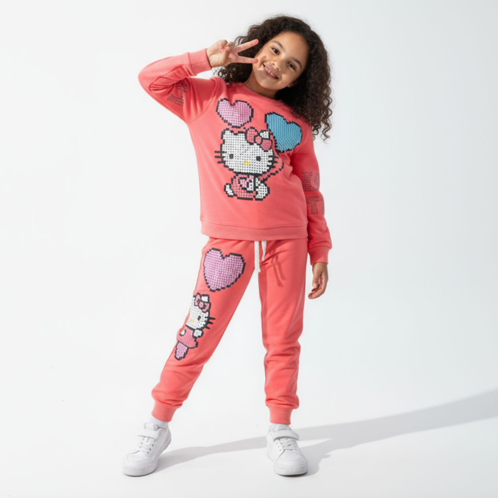 Kitty Cat Girls Casual Set-0