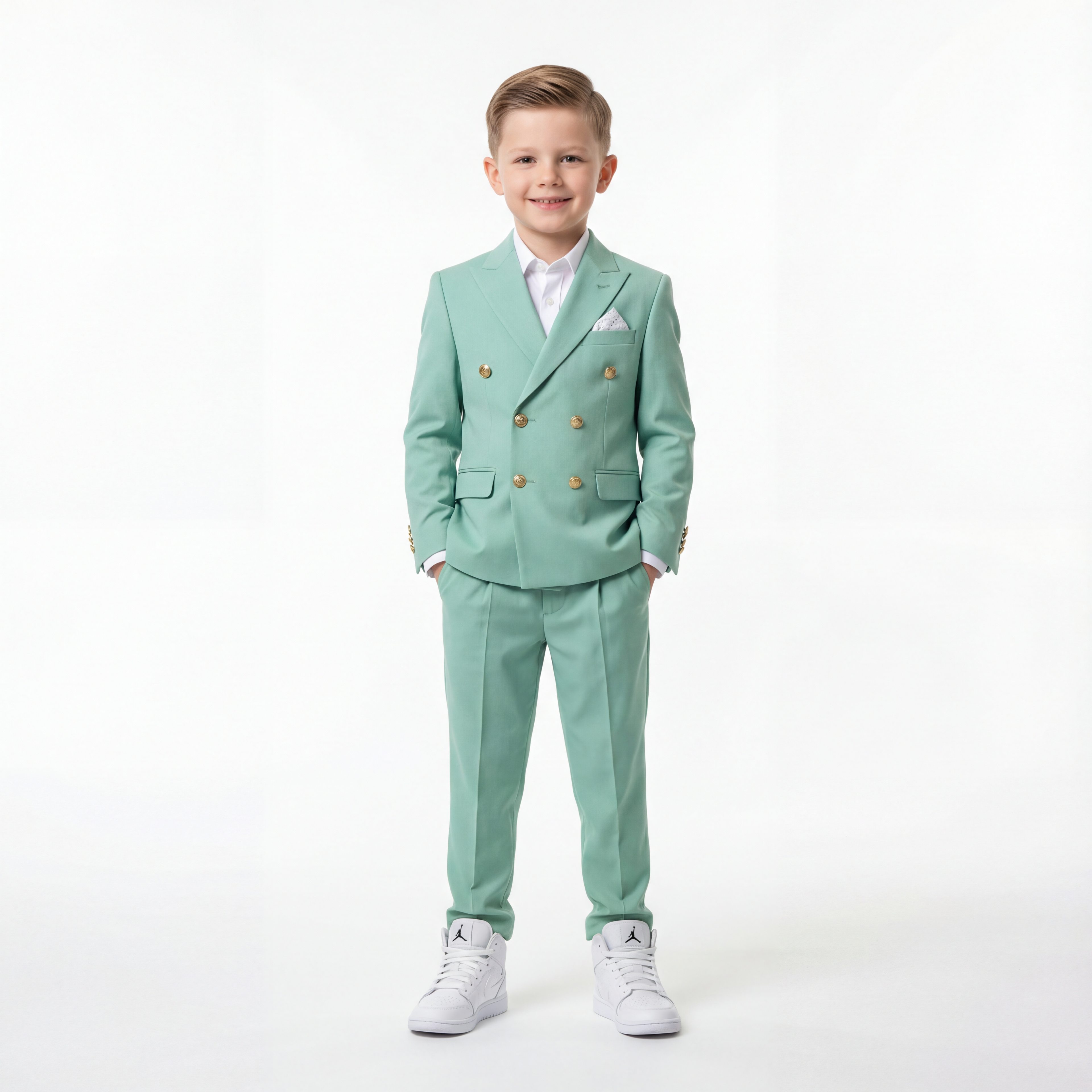 Golden Buttons Boys Suit-5