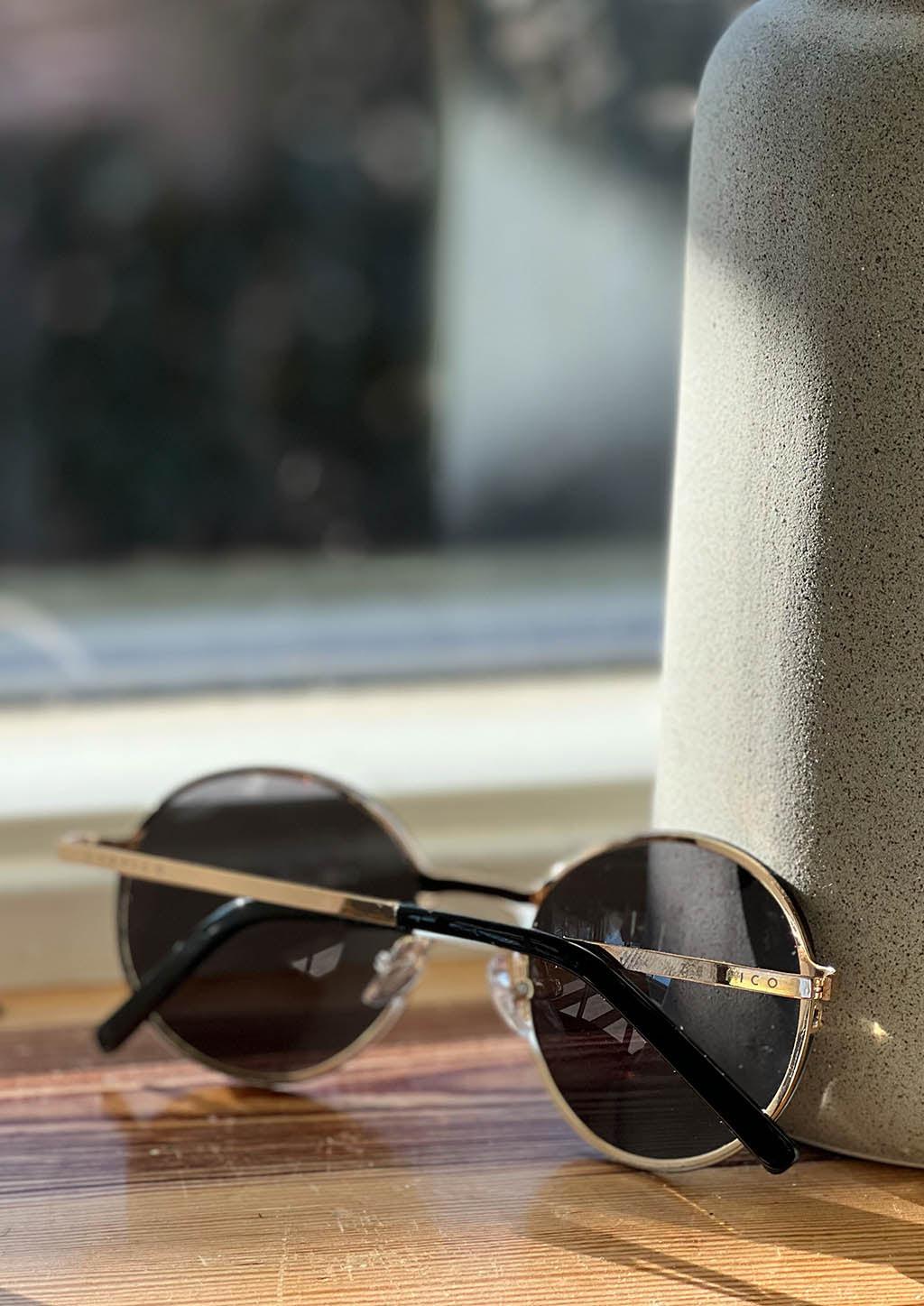 Titanium Round Sunglasses - V2 - 24K GOLD Plated