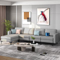 NNECW Sectional Sofa Couch with Reversible Ottoman for Living Room