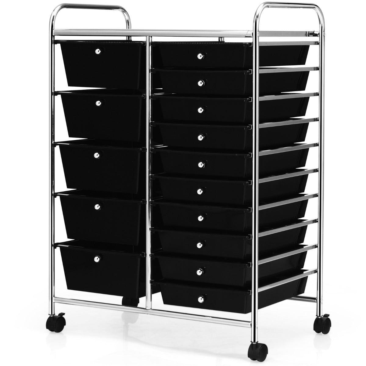 15 Drawer Rolling Storage Cart - Black