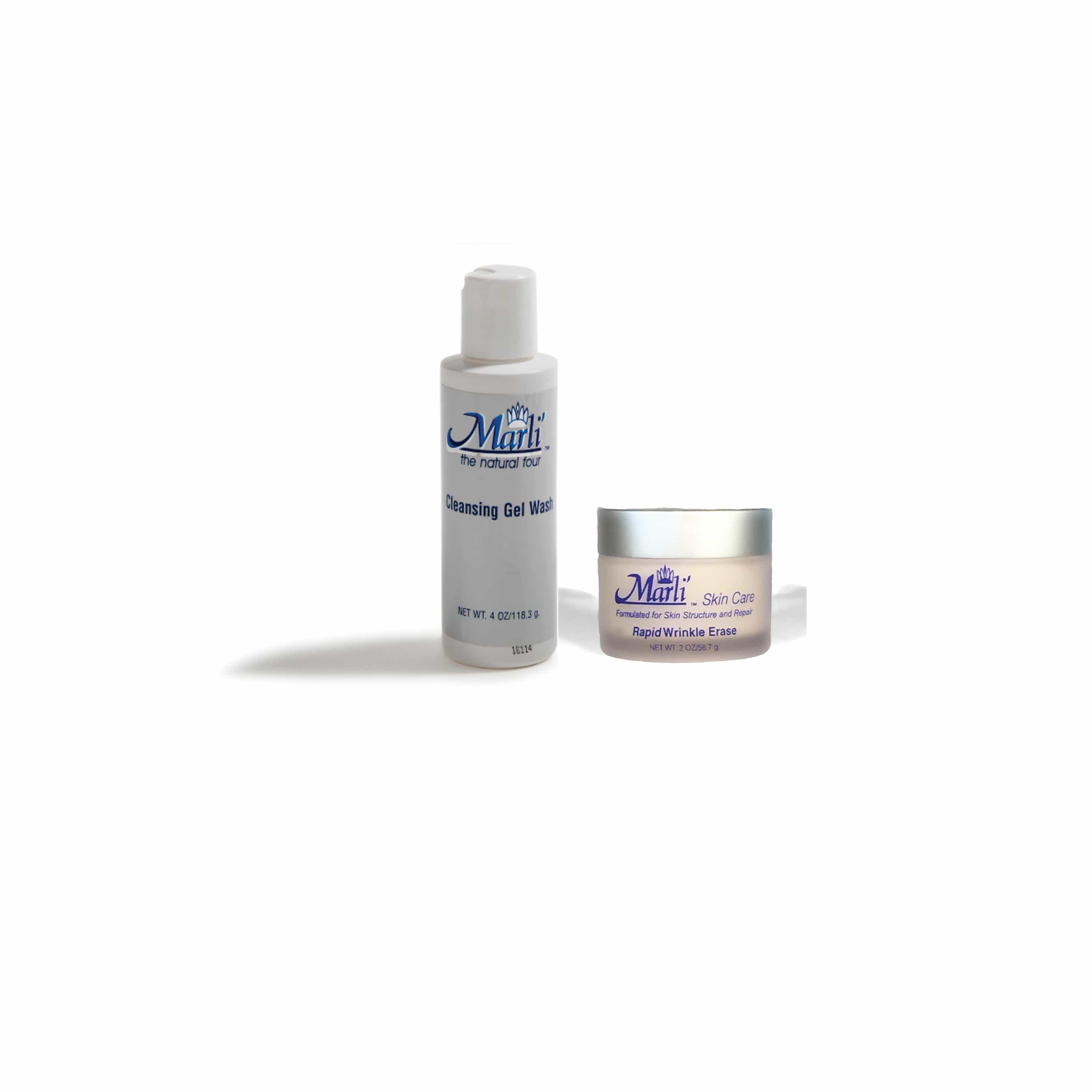 Rapid Wrinkle Erase Marli Complete Skin Care Kit (With Rapid Wrinkle Erase Cream, Collagen Facial Cleanser Gel, & pH Balancing Toner)