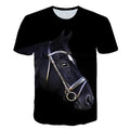 Men Streetwear Round Neck Short Sleeve Tees Tops Funny Animal Male Clothes Casual Run Horse 3D Print Tshirt