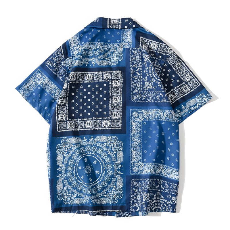 Fashion Korean Shirts Men Women Vintage Hawaiian Trend Casual Streetwear Hip Hop Shirt Orange Short Sleeve Tops Clothes
