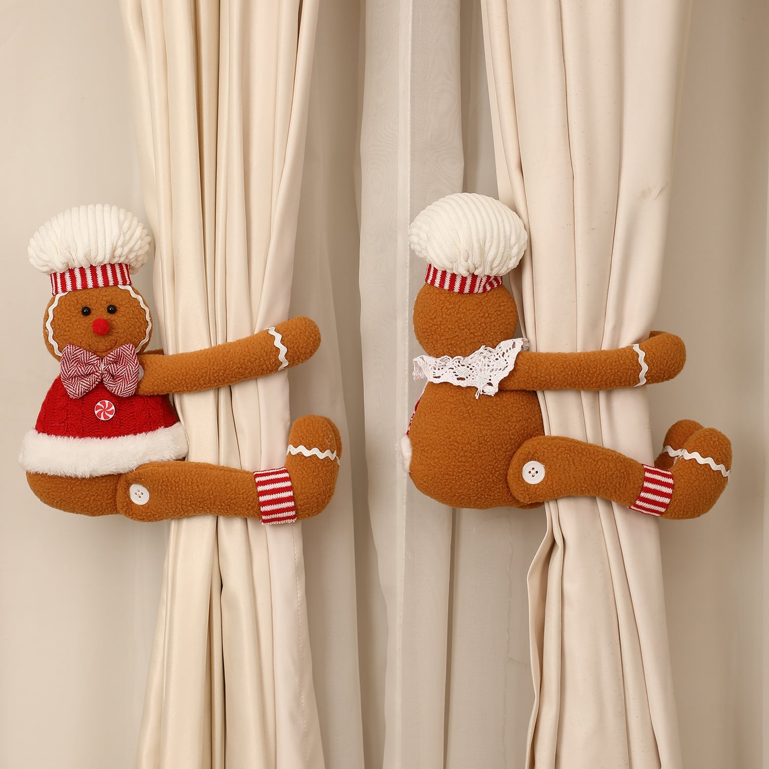 Gingerbread Man Christmas Window Curtain Decoration