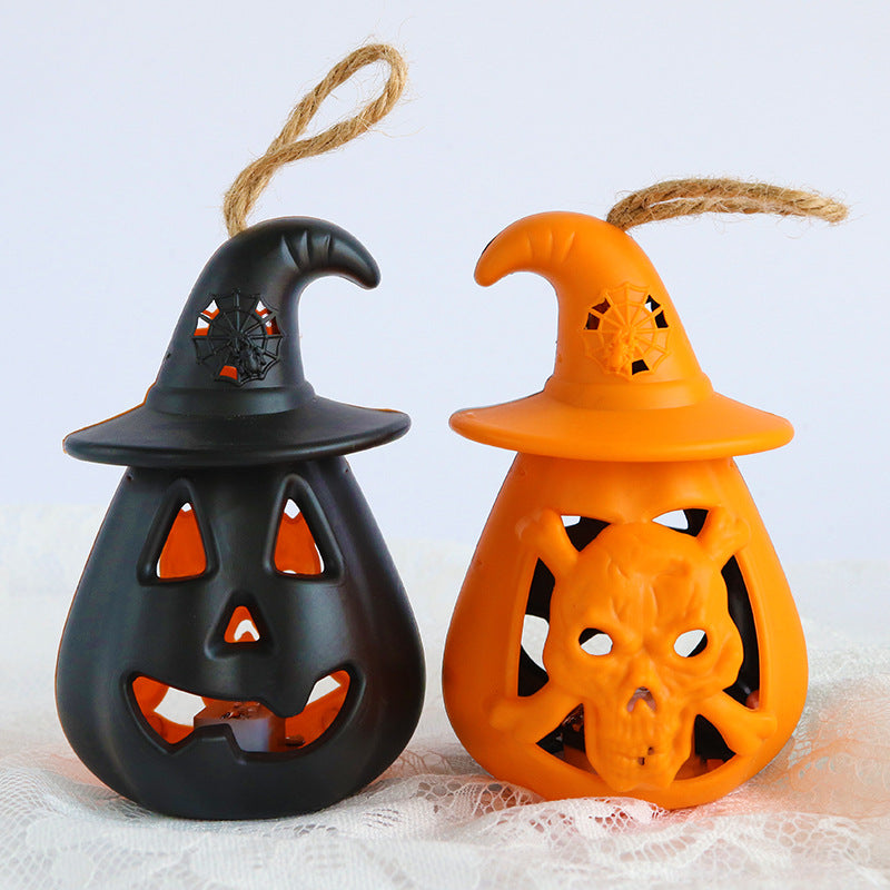 Halloween 4 pieces Set Handheld Horror Decorative Skull Candle Light