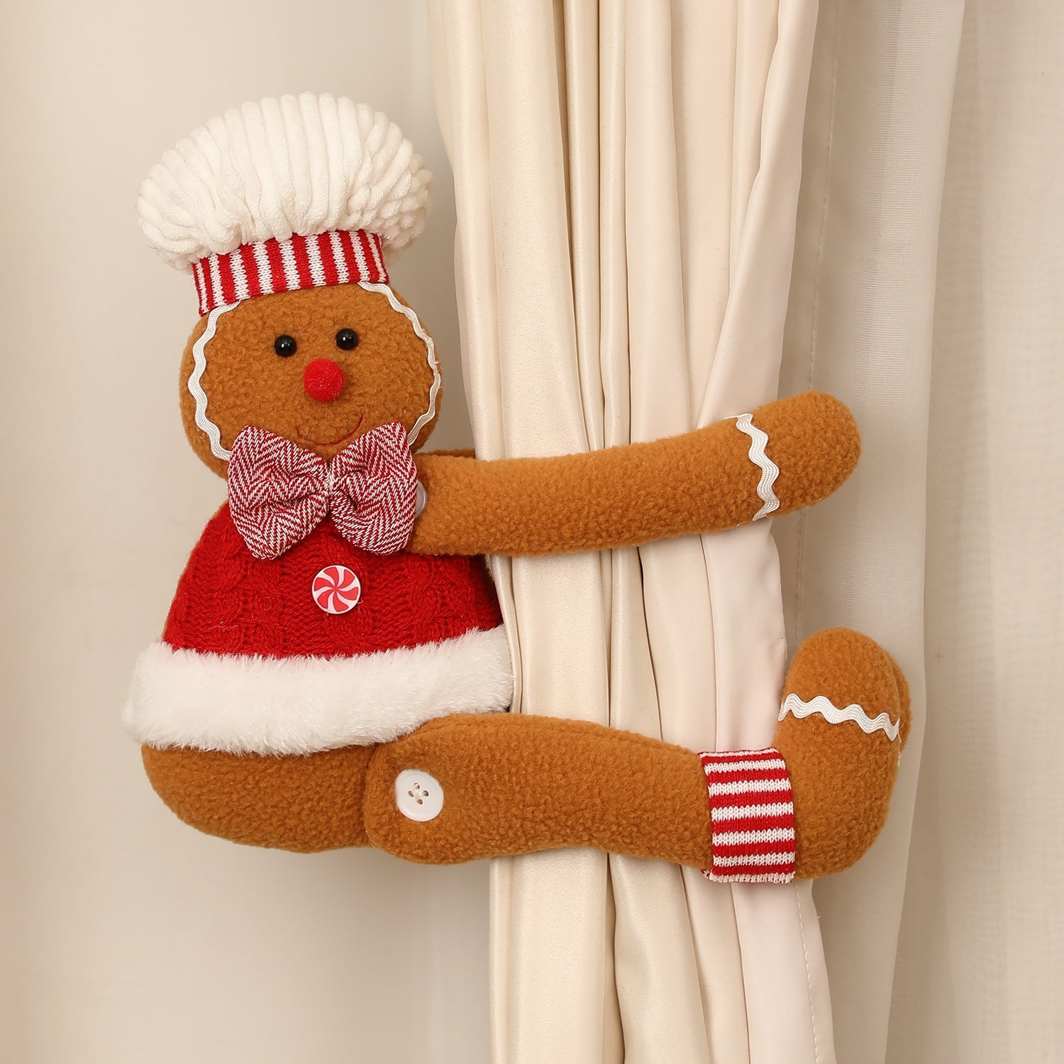 Gingerbread Man Christmas Window Curtain Decoration