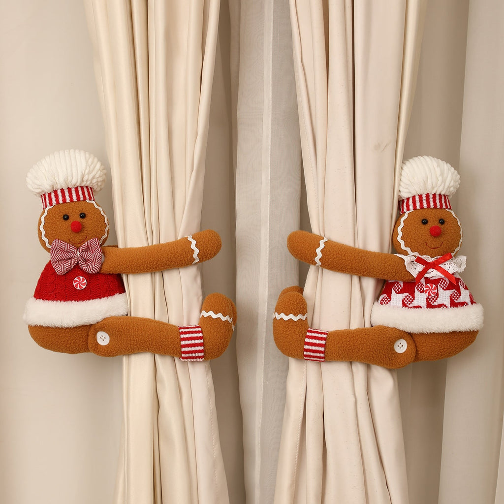 Gingerbread Man Christmas Window Curtain Decoration