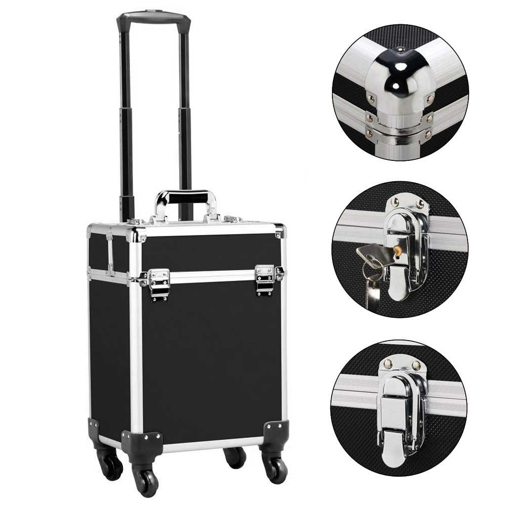 Rolling make-up suitcase