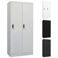 vidaXL Wardrobe Armoire Clothes Storage Closet with 2 Lockable Doors Steel
